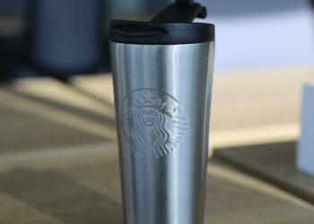 Photo of Starbucks stainless steel tumbler with black cap